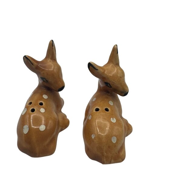 Vintage Ceramic Fawn Deer Salt & Pepper Shaker Set - Picture 5 of 6